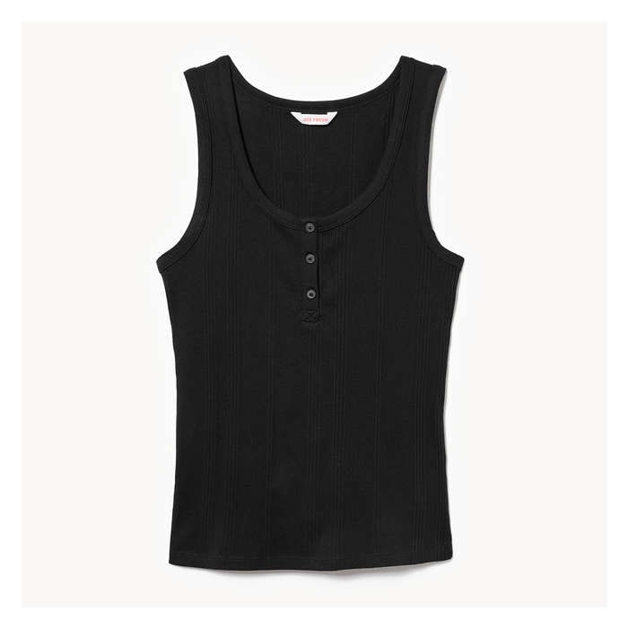 Women's Henley Ribbed Tank